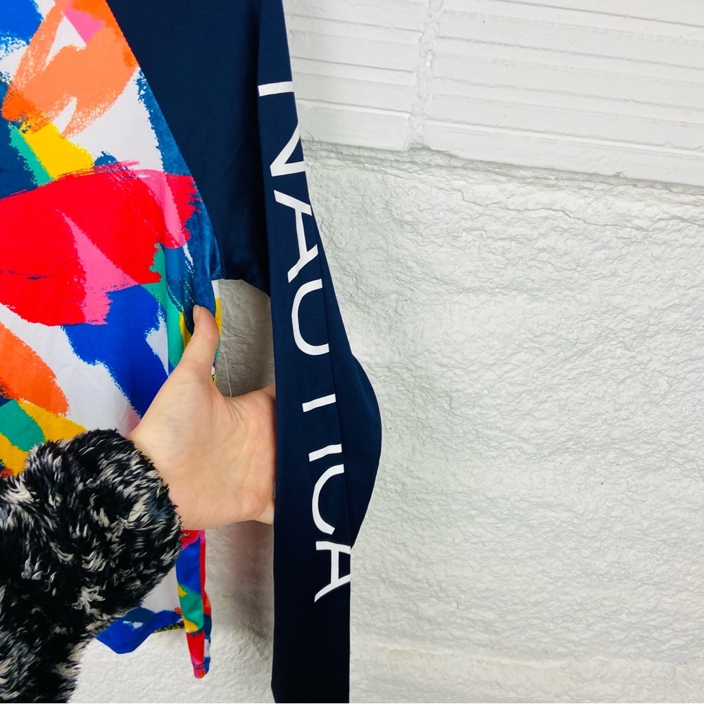NWT NAUTICA UPS 30+ multi colored paint brush long sleeve rash guard size small - Picture 9 of 14